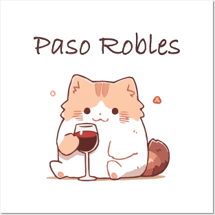 Paso Robles Cat Wine Cheers Posters and Art